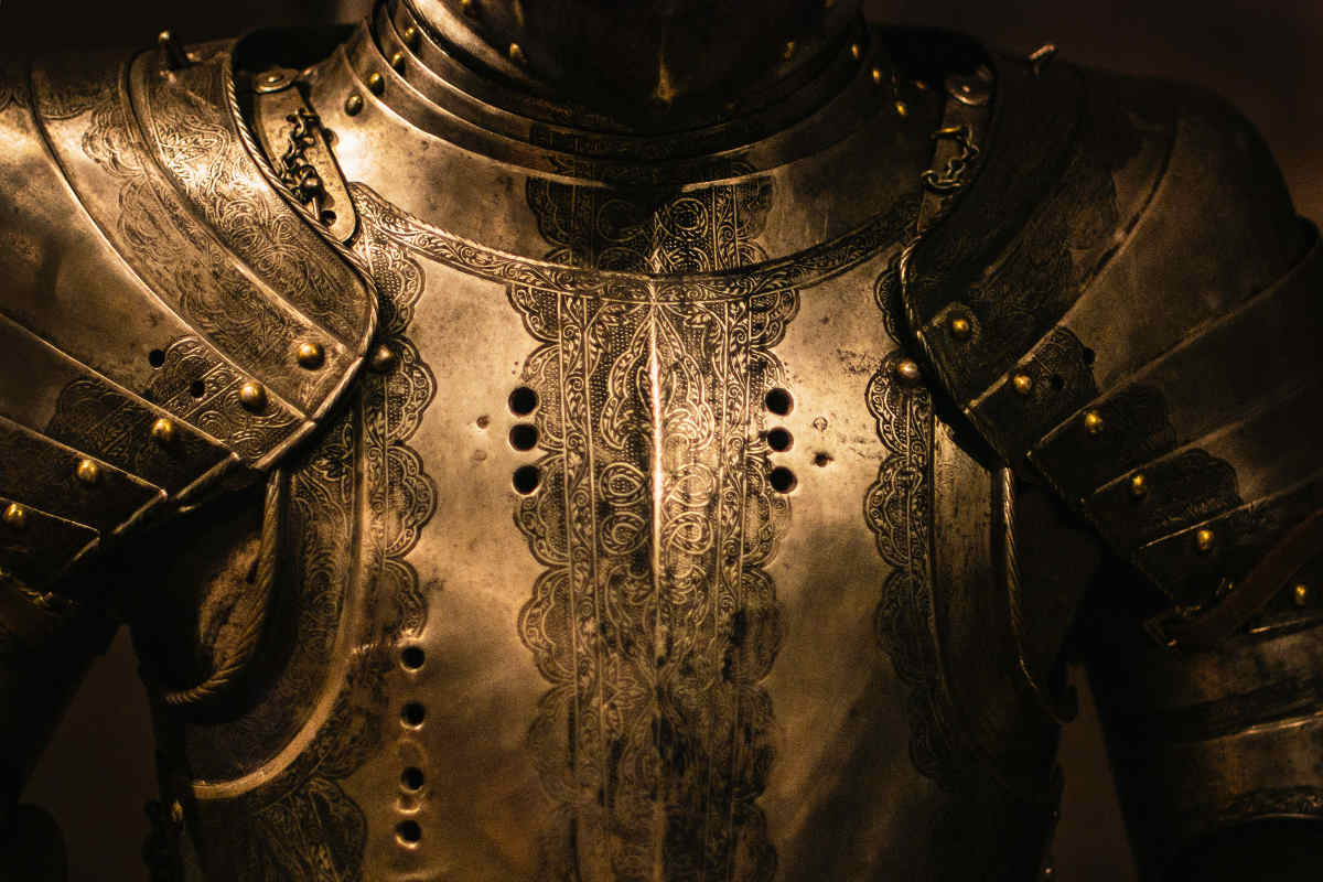 Close up of a medieval armor chest piece